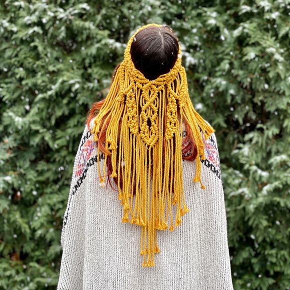 Handmade Macrame Crochet Headpiece - Picture 3 of 7